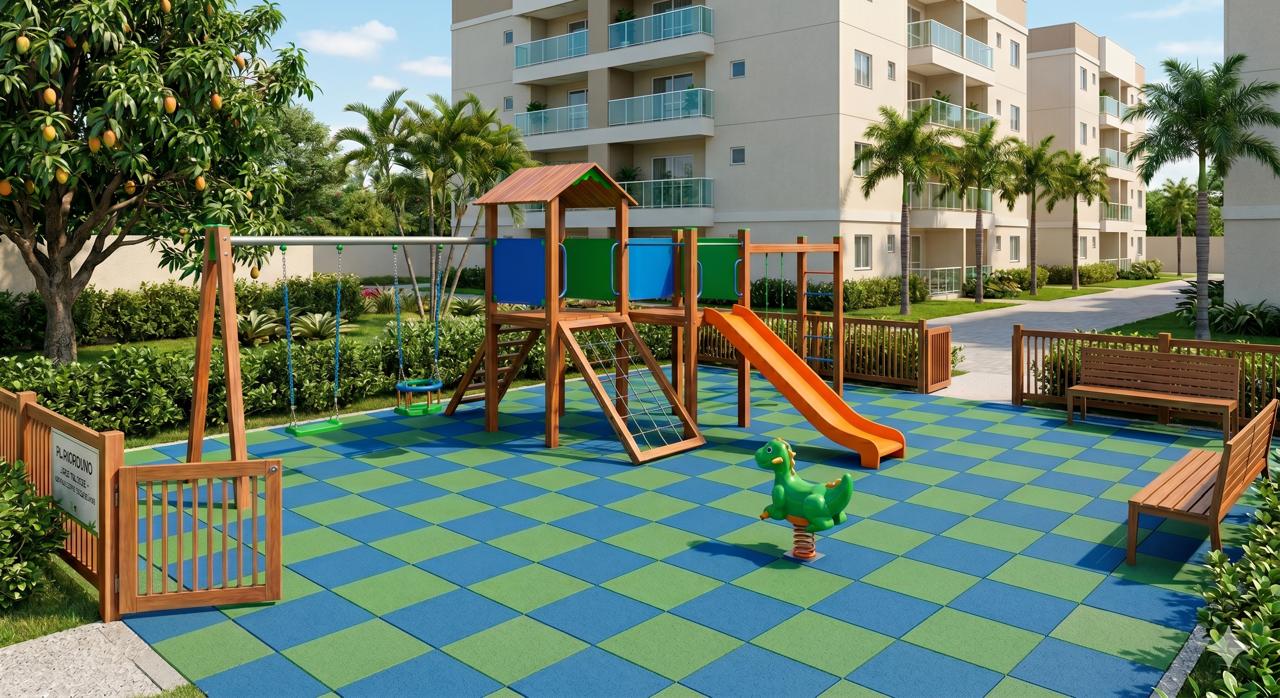 Playgrounds e espaços kids — pisos coloridos PBG